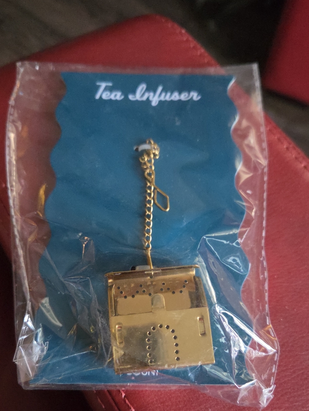 Gold Tea Infuser with Chain